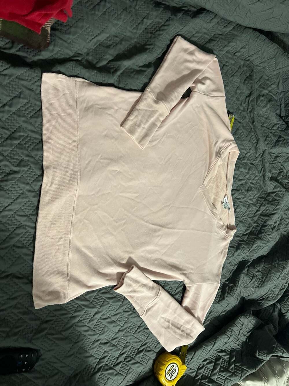 Athleta Coaster Luxe V-Neck Sweatshirt in Blush Pink XS